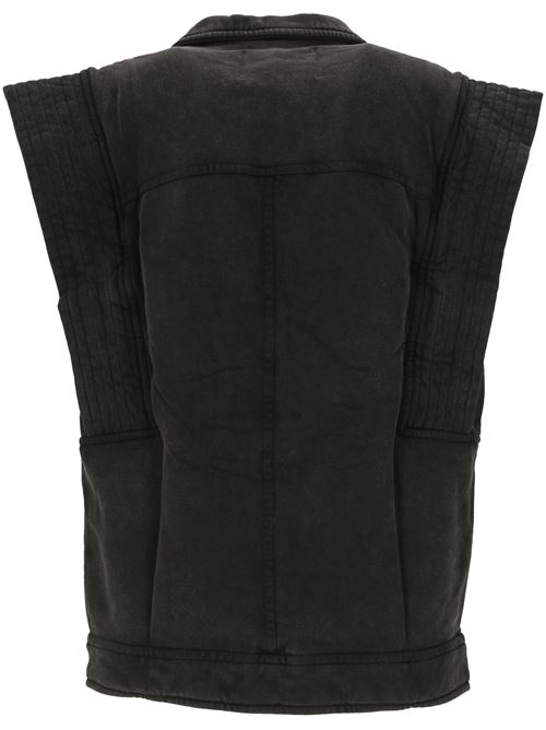 Faded black cotton vest MARANT ETOILE | VE0345FAB1M02E02FK